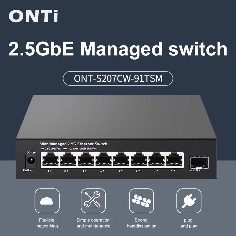 ONTi 2.5GbE Managed Switch 8 P - đánh giá và giá Sfp+ 10G Managed Switch 8 Port