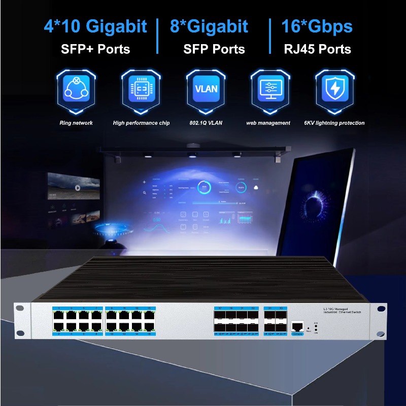 16-RJ45 Port Industrial Manage - đánh giá và giá Sfp+ 10G Managed Switch 8 Port