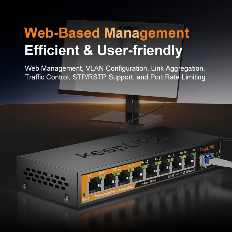 KeepLiNK 2.5Gb Managed Switch  - đánh giá và giá Sfp+ 10G Managed Switch 8 Port