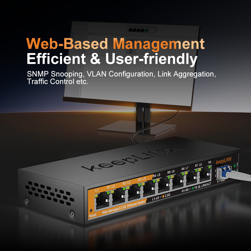 KeepLiNK KP-9000-9XHML-X 2.5Gb - đánh giá và giá Sfp+ 10G Managed Switch 8 Port